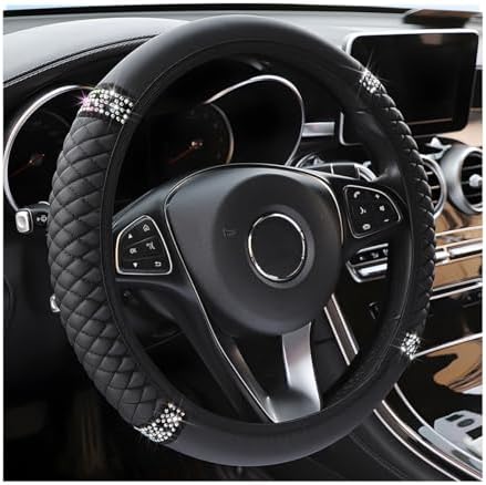 Osilly 15 Inch Rhinestone Leather Steering Wheel Cover by Osilly