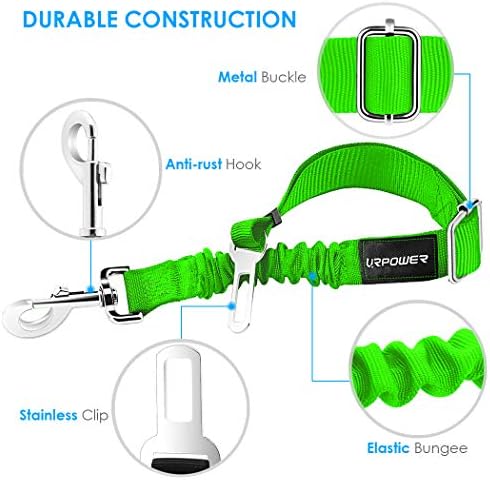 URPOWER 2 Pack Dog Seat Belt, Retractable Dog Car Harness Adjustable Pet Safety - Image 2