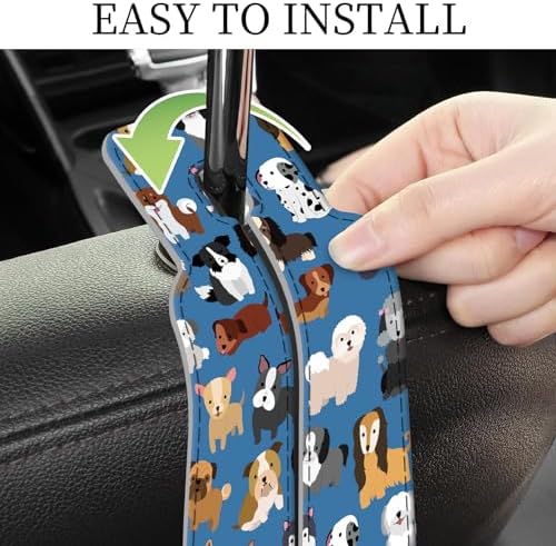 PU Leather Car Seat Hook, Storage Headrest Hanger, Cute Car Backseat Organizer - Image 5