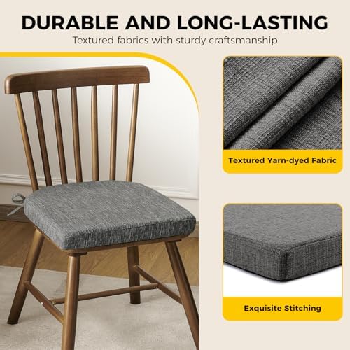 downluxe Indoor Chair Cushions for Dining Chairs, Soft and Comfortable Textured - Image 6