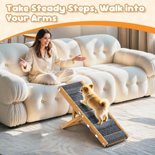 Pawaboo Dog Ramp for Couch Foldable, 5 Ajustable Height from 9.8" to 20.5" - Image 5