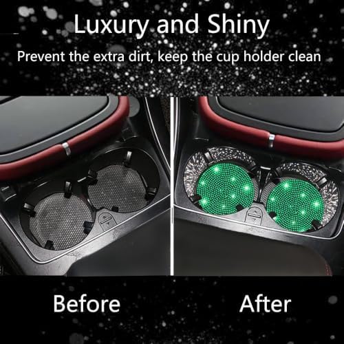 NBTEPEM 2pcs Bling Car Cup Holder Coaster, 2.75 inch Anti-Slip Shockproof - Image 6