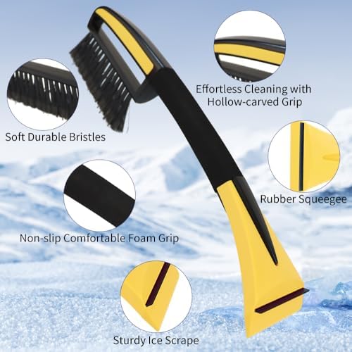 Snow Brush with Ice Scrapers for Car Windshield, Car Brush with Foam Grip - Image 4