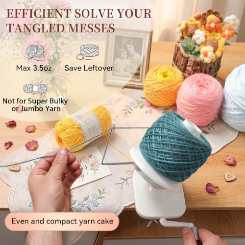 SPEENSUN 3.5 OZ Yarn Ball Winder, Low Noise Spinner - Image 2