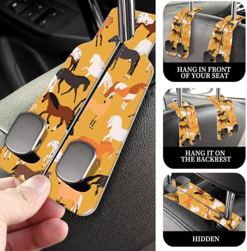 PU Leather Car Seat Hook, Storage Headrest Hanger, Cute Car Backseat Organizer - Image 2
