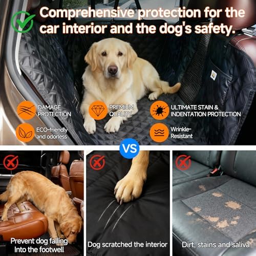 Dog Car Seat Cover Back Seat, Reversible Waterproof Hammock Car Protector - Image 5