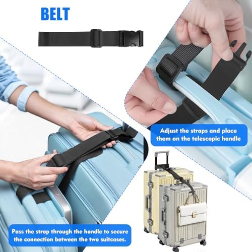 2 Pack Luggage Straps for Suitcases, Luggage Straps to Connect Two Suitcases - Image 5