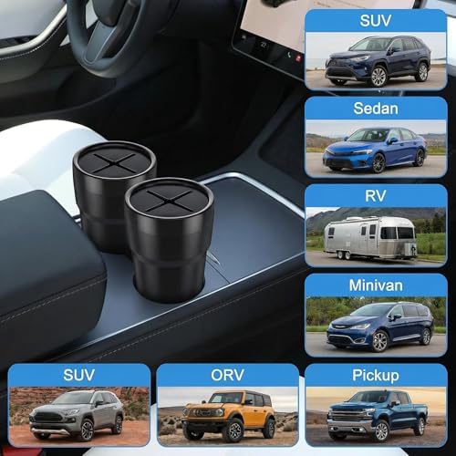FIOTOK Car Trash Can with Lid, Mini Auto Garbage Can Leakproof Vehicle Trash - Image 4
