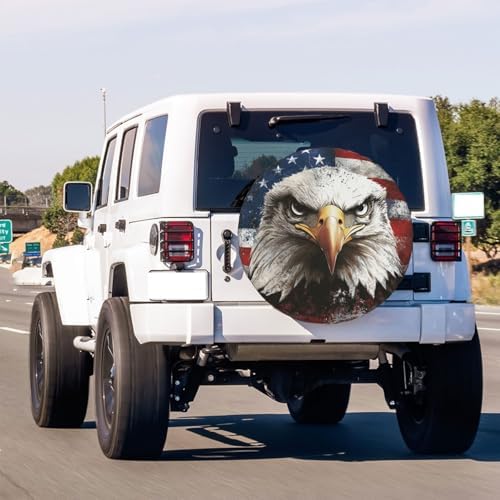 Vintage American Bald Eagle Spare Tire Cover Dust-Proof Wheel Tire Cover Fit - Image 3