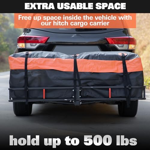WEIZE Folding Hitch Mount Cargo Carrier Basket 60" x 20" x 6" - Image 5