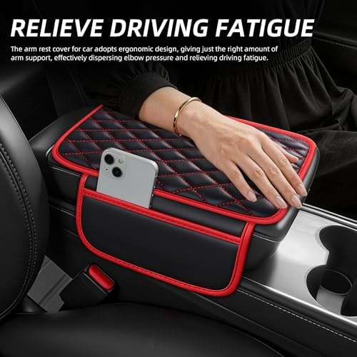 Leather Waterproof Car Armrest Console Pad - Image 3