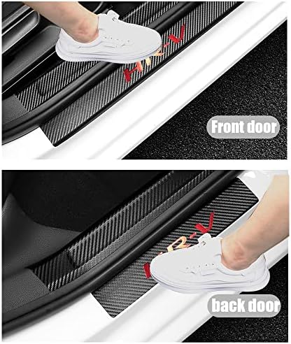 LEXLEY for 2015-2022 HRV HR-V Carbon Fiber Style Leather Door Sill Protector - Image 2