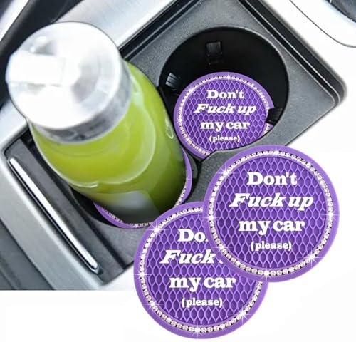 2 PCS Bling Car Cup Coaster, 2.75 Inch Anti-Slip Cup Holder Insert Coasters - Image 6