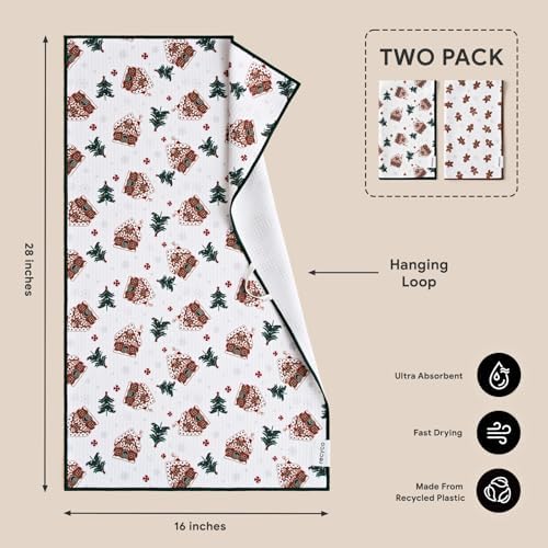 RECYCO Christmas Waffle Kitchen Towel Set of 2 - Image 6