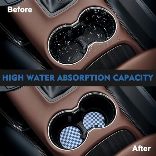 2 Pack Car Coasters for Cup Holders, Cute Car Accessories Interior - Image 2