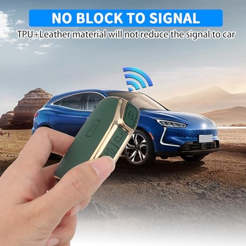 QBUC for KIA Key Fob Cover, Upper Leather + Soft TPU Key Case Shell - Image 4