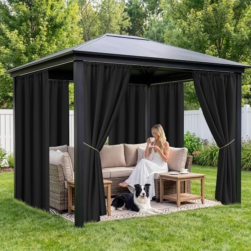 Patio Curtains Outdoor Waterproof, 4 Panels, Rod Pocket Sunshades - Image 4