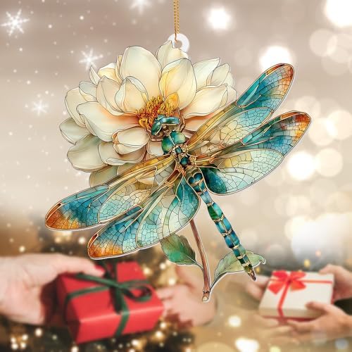 Dragonfly Ornament Stained Glass Style – Acrylic Window Hanging Suncatcher - Image 5