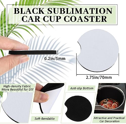 Sliner 500 Pcs Sublimation Blank Car Coasters Bulk, 2.75 Inch - Image 2