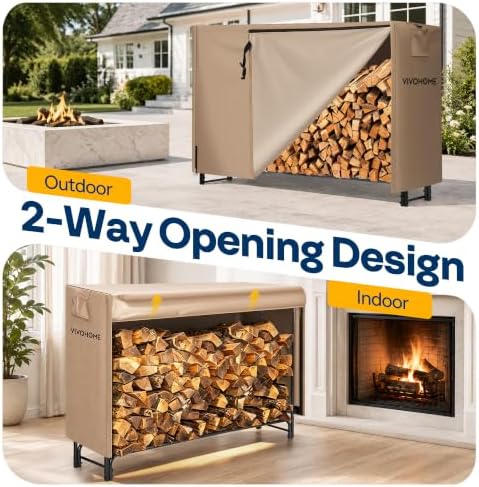 VIVOHOME 6ft Waterproof Outdoor Firewood Log Rack Cover - Image 6