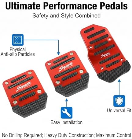 3 PCS Car Pedals Pads, Anti-slip Design, Manual Transmission Accelerator Brake - Image 5