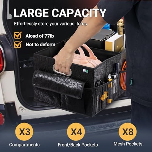 MIU COLOR Trunk Organizer for SUV, Sturdy Car Organizer, Non-Slip Bottom - Image 2