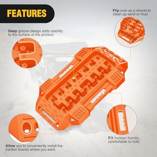 Nilight Recovery Offroad Traction Boards Mini Short 2PCS Orange - Image 3