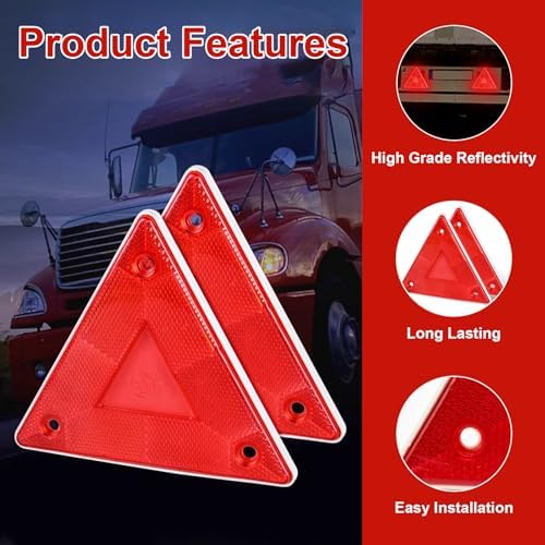 18 Pack Red Safety Reflector Warning Sign, 6 Inch Slow Moving Vehicle Sign - Image 3