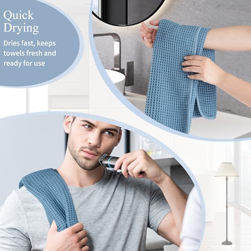 Microfiber Waffle Hand Towels, 2 Pieces, Fast Drying, Lint Free 430 GSM - Image 5