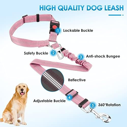 SlowTon Dog Seat Belt for Car, 2 Pack Dog Car Harness Seatbelt - Image 5
