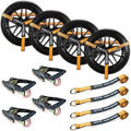 Adjustable Vehicle Tire Tie Down Straps Kit– 4pk Heavy Duty Tire Straps by KODIAKSTRAPS