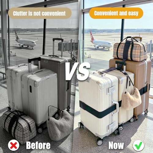 6PCS Luggage Straps for Suitcases, Adjustable Elastic Bungee Strap, Connect Up - Image 3