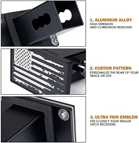 Xprite Aluminum Trailer Hitch Cover, Heavy Duty 2 Inch Tow Rear Receivers Plug - Image 2