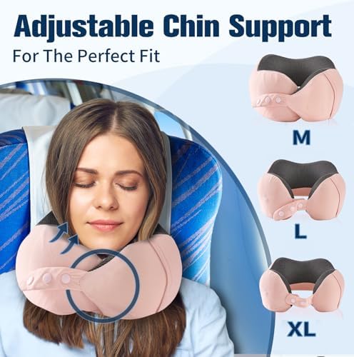 Cirorld Neck Pillow for Traveling, Travel Pillows for Airplanes Light Pink - Image 3