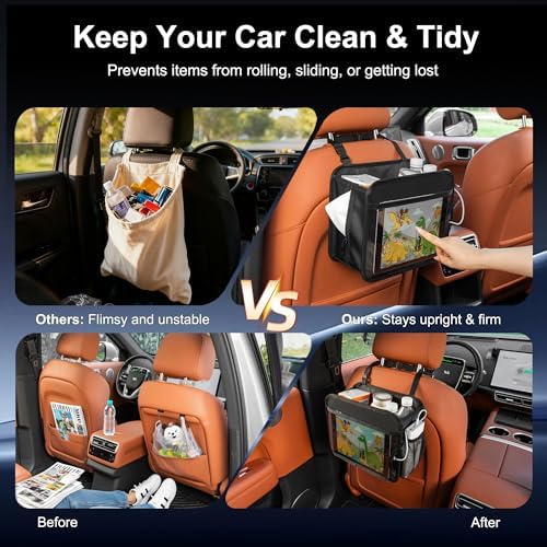 Car Organizer Bag for Back Seat Front Seat or Between Seats Premium PU Leather - Image 5