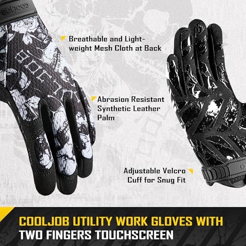 COOLJOB Mechanic Safety Work Gloves, Enhanced Anti-Slip Grip Tactical Gloves - Image 2