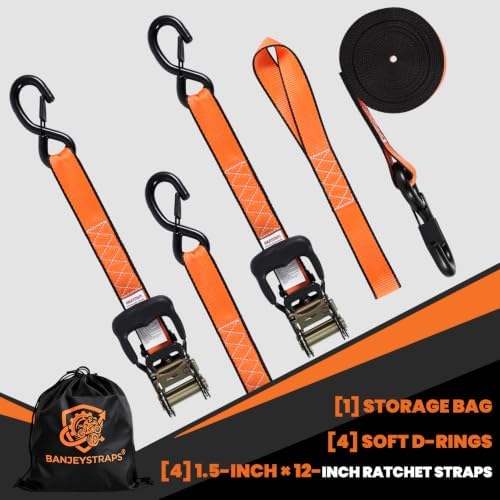 1.5" x 12' Heavy Duty Ratchet Straps - Image 7