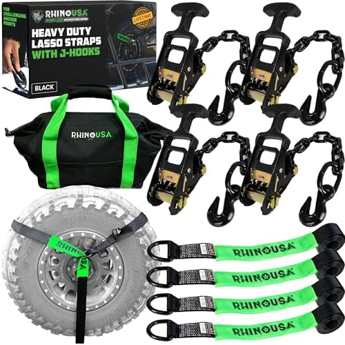Rhino USA Car Hauler Tie Down Straps by RhinoUSAInc