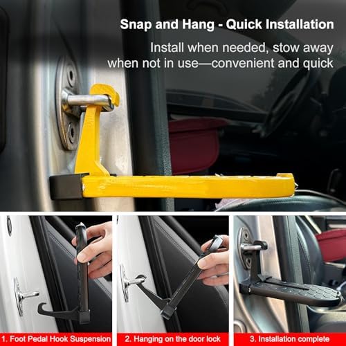 Car Door Step Ladder with Glass Breaker Safety Hammer - Image 6