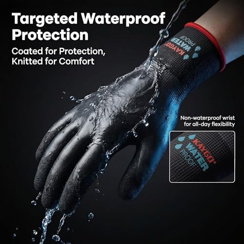 KAYGO Winter Work Gloves, Non-Slip Thermal Latex Coated - Image 6