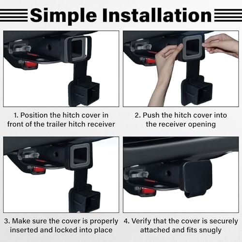 BFXM Trailer Hitch Covers, Tow Hitch Covers, Rubber Hitch Covers 2 Inch - Image 5