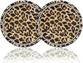 Leopard Print Bling Rhinestone Anti Slip Coasters by FLYEEGO