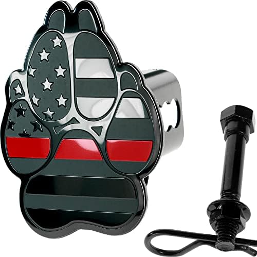 K9 Dog Paw Print Black Flag Metal Hitch Cover by AutoAccessores