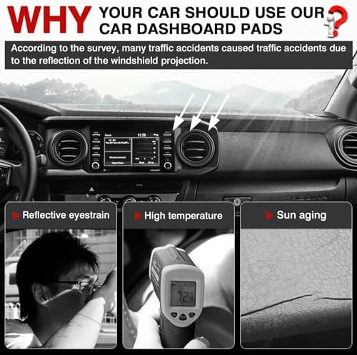 Autorder Dashboard Cover Mat for 2016-2021 2022 2023 Toyota Tacoma Accessories - Image 2