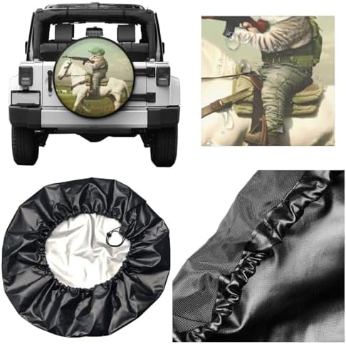 Cat Riding On Horse Spare Tire Cover - Image 3