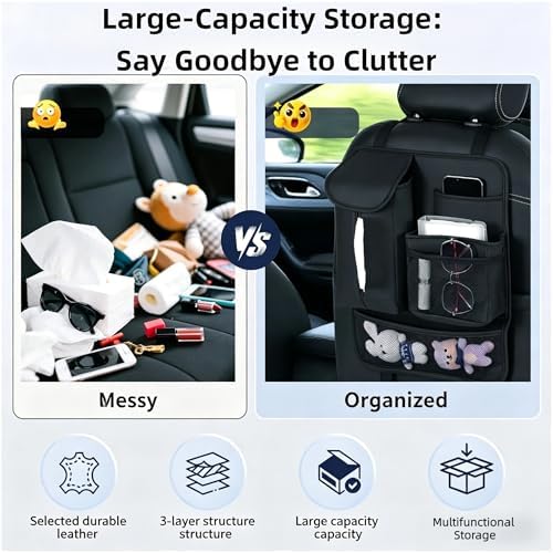 Car Seat Back Organizer, Car Organizers and Storage, Suitable - Image 3