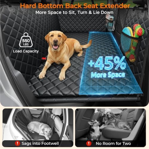 URPOWER Back Seat Extender for Dogs, Large Hard Bottom Dog Car Seat Cover - Image 2
