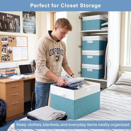 Large 17" 42 Quarts Collapsible Stackable Storage Bins - Image 3