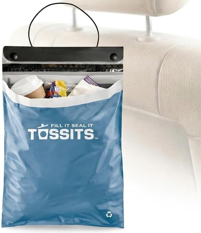 Tossits Hanging Car Trash & Garbage Bags, Disposable by Tossits