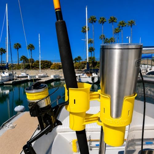 ROBOCUP, Patented Clamp On Boat Cup Holder |Multifunction Dual Drink Caddy - Image 3